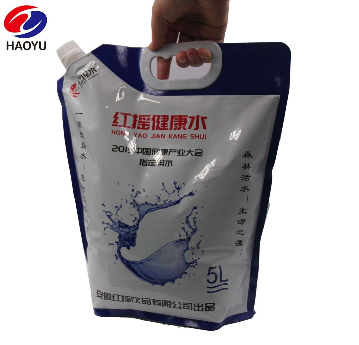 1L 3L 5L Stand Up Spout Healthy water Bags Surface Handling